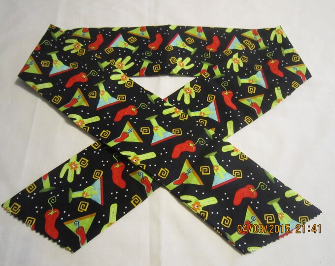 Extra Wide 3" Reusable Non-Toxic Cool Wrap / Neck Cooler  - Peppers - Peppers & Margaritas