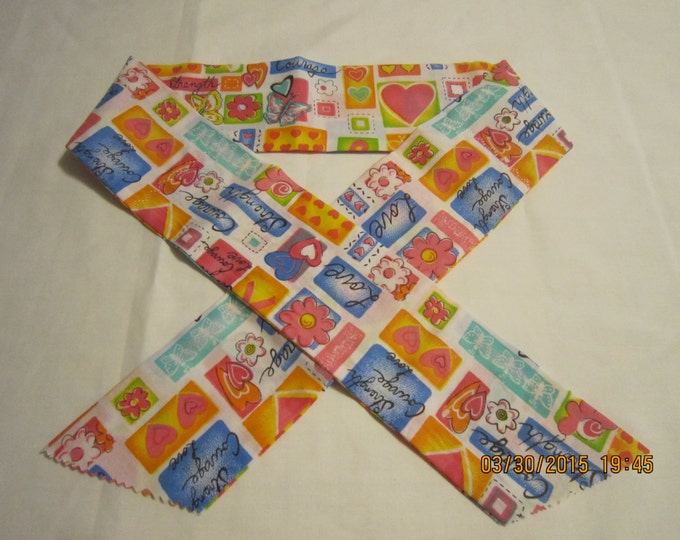Extra Wide 3" Reusable Non-Toxic Cool Wrap / Neck Cooler  - Breast Cancer Awareness - Hope, Faith, Joy (Blue)