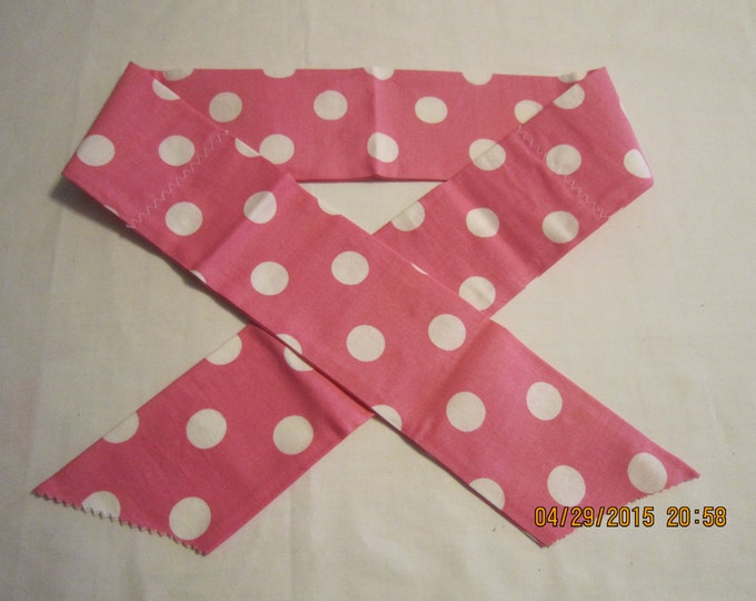 Extra Wide 3" Reusable Non-Toxic Cool Wrap / Neck Cooler  - Large Polka Dots - Pink
