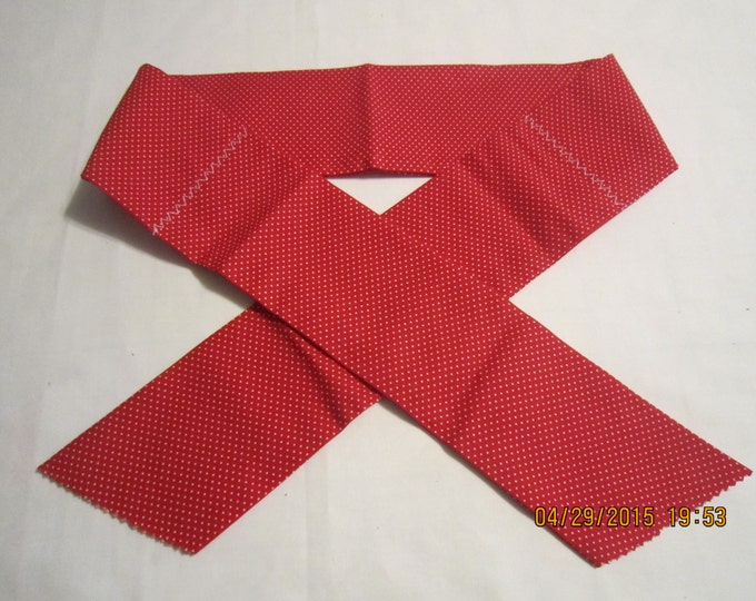 Extra Wide 3" Reusable Non-Toxic Cool Wrap / Neck Cooler  - Small Polka Dots - Red