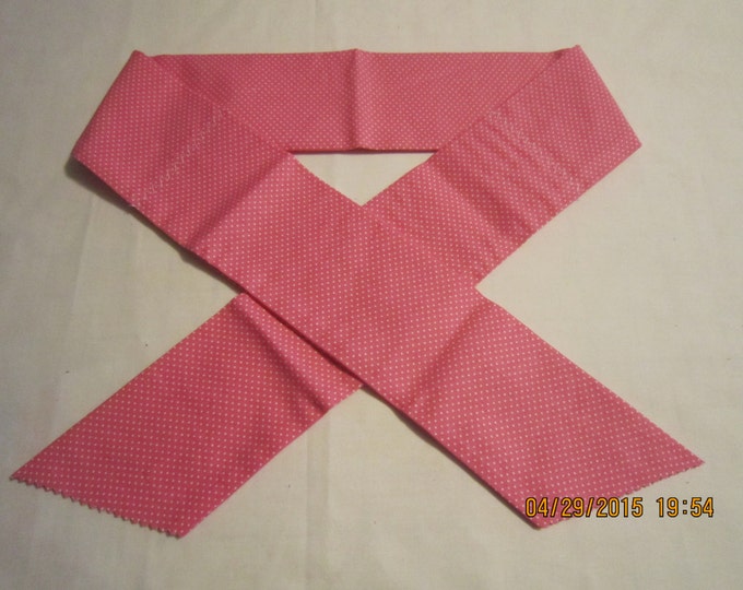 Extra Wide 3" Reusable Non-Toxic Cool Wrap / Neck Cooler  - Small Polka Dots - Pink