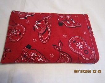 Red Cowboy Bandana SMALL Cozy Comforts Heat and Cold Packs (Unscented or Lavender)*