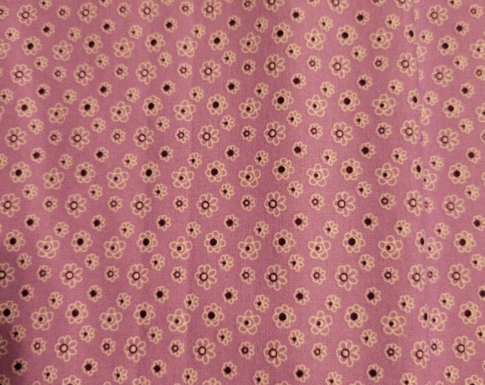 Purple floral cotton fabric