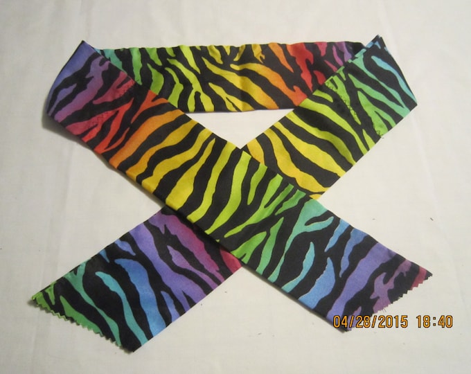 Extra Wide 3" Reusable Non-Toxic Cool Wrap / Neck Cooler  - Animal Prints - Zebra - Rainbow