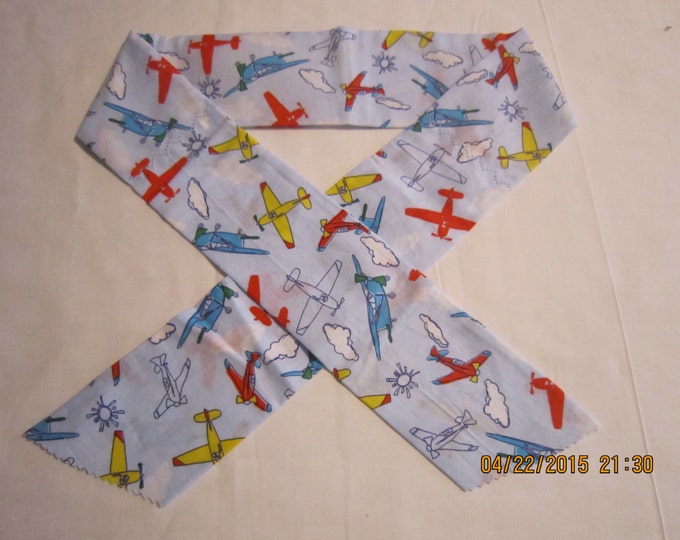 Extra Wide 3" Reusable Non-Toxic Cool Wrap / Neck Cooler  - Kids Prints - Boys - Airplanes - CLEARANCE