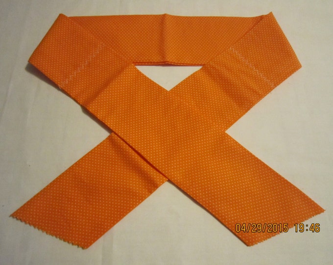 Extra Wide 3" Reusable Non-Toxic Cool Wrap / Neck Cooler  - Small Polka Dots - Orange