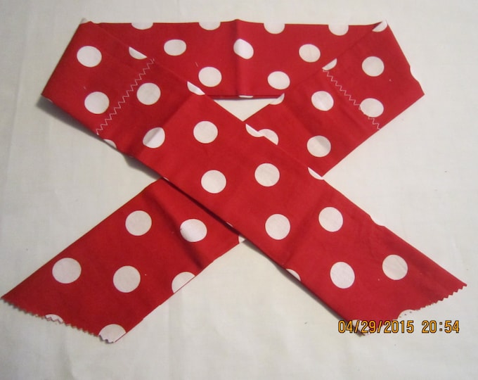 Extra Wide 3" Reusable Non-Toxic Cool Wrap / Neck Cooler  - Large Polka Dots - Red