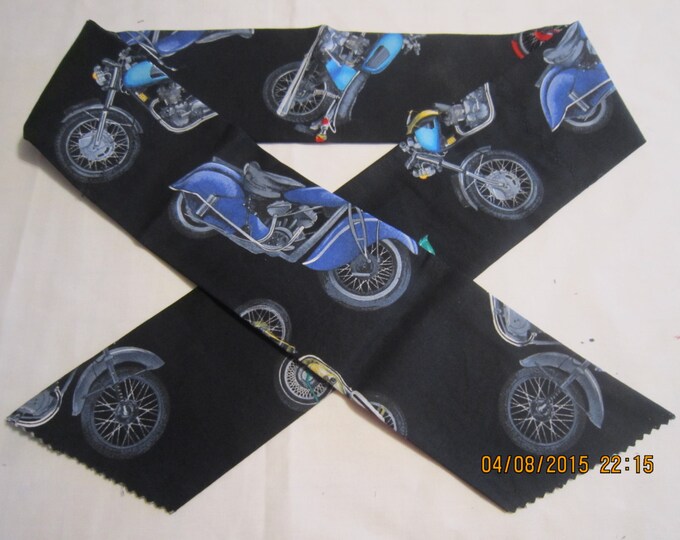 Extra Wide 3" Reusable Non-Toxic Cool Wrap / Neck Cooler  - Motorcycles/Goth - Motorcycles