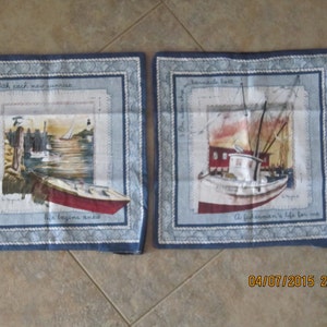 Fisherman Boat Water Unstuffed Pillow Set  Clearance
