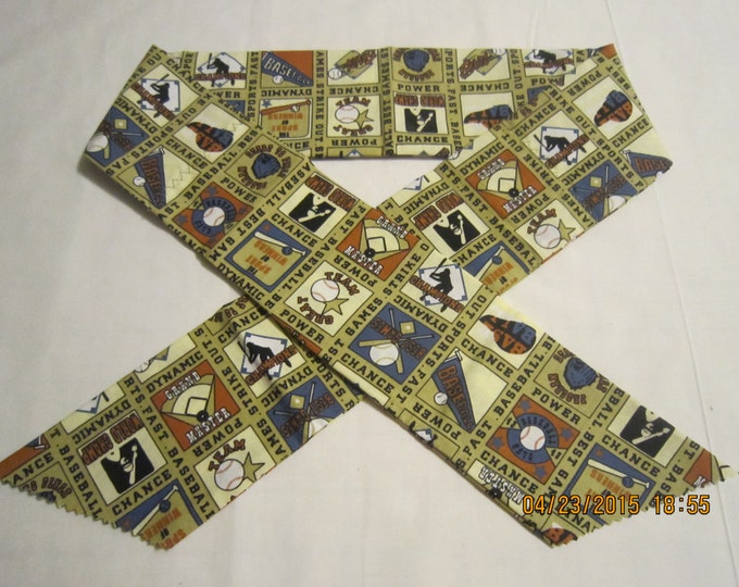 Extra Wide 3" Reusable Non-Toxic Cool Wrap / Neck Cooler  - Kids Prints - Baseball - Squares - CLEARANCE