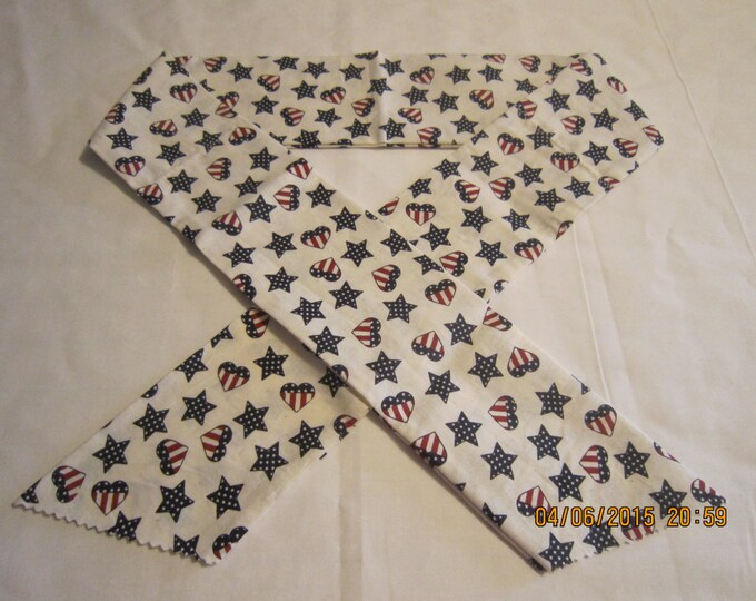 Extra Wide 3" Reusable Non-Toxic Cool Wrap / Neck Cooler  - Patriotic - Patriotic Hearts