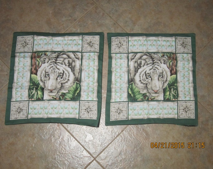 White Striped Tiger Unstuffed Pillow Set - Clearance