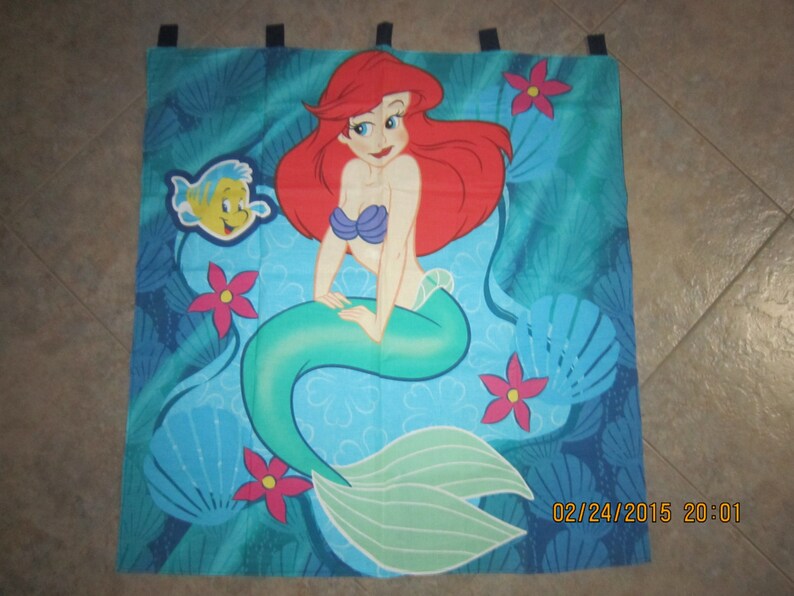 Ariel The Little Mermaid Wall Hanging 31 5 X 32 Backed In Navy Blue Cotton Fabric Clearance