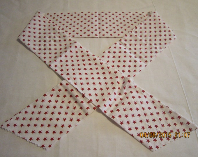 Extra Wide 3" Reusable Non-Toxic Cool Wrap / Neck Cooler  - Patriotic - Red Stars on White - CLEARANCE