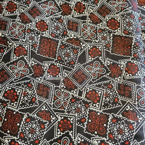 Black and red bandana cotton fabric