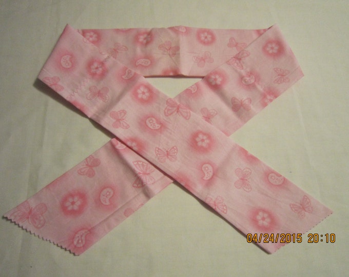 Extra Wide 3" Reusable Non-Toxic Cool Wrap / Neck Cooler  - Animal Prints - Butterflies - Pink