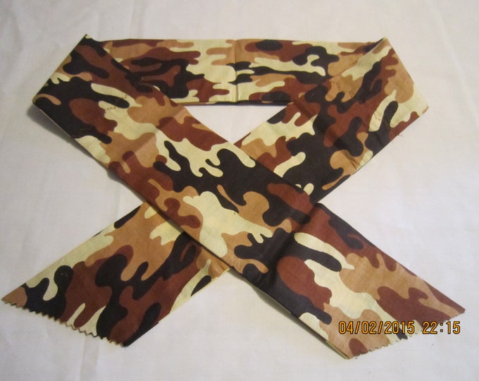 Extra Wide 3" Reusable Non-Toxic Cool Wrap / Neck Cooler  - Camouflage - Brown and Black