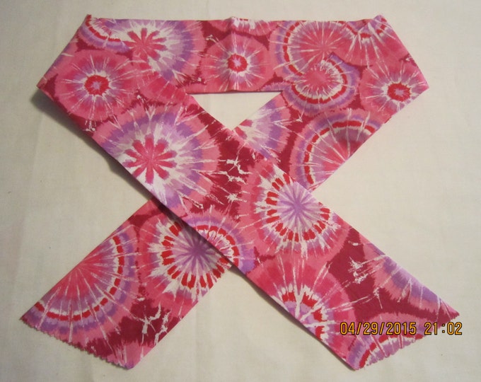Extra Wide 3" Reusable Non-Toxic Cool Wrap / Neck Cooler  - Starburst - Pink and Purple