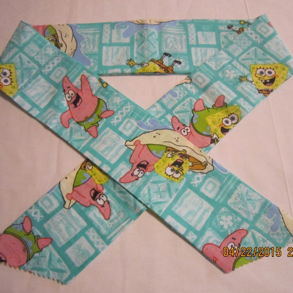 Extra Wide 3" Reusable Non-Toxic Cool Wrap / Neck Cooler  - Kids Prints - Boys - Sponge Bob - Green - CLEARANCE