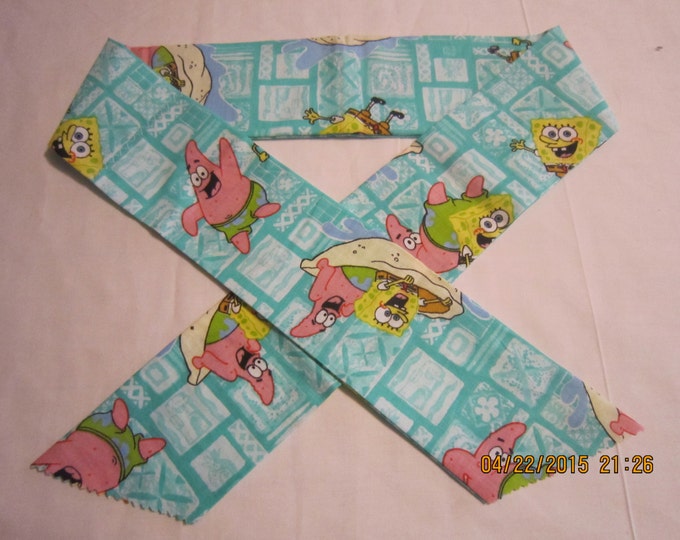 Extra Wide 3" Reusable Non-Toxic Cool Wrap / Neck Cooler  - Kids Prints - Boys - Sponge Bob - Green - CLEARANCE