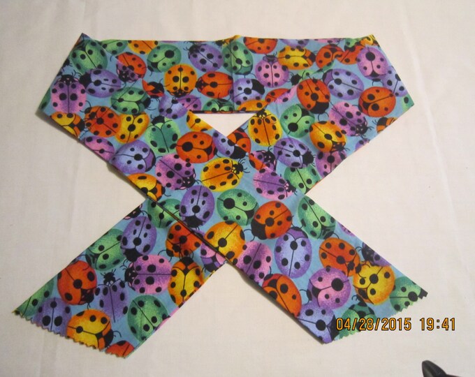 Extra Wide 3" Reusable Non-Toxic Cool Wrap / Neck Cooler  - Animal Prints - Ladybugs