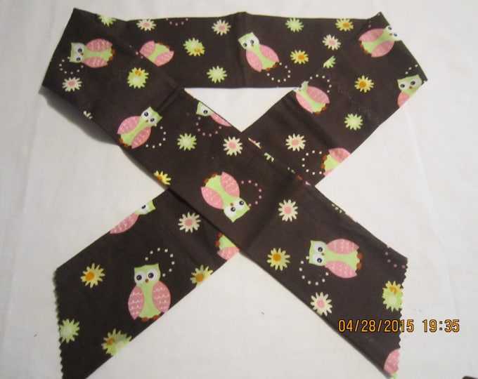 Extra Wide 3" Reusable Non-Toxic Cool Wrap / Neck Cooler  - Animal Prints - Owls - CLEARANCE