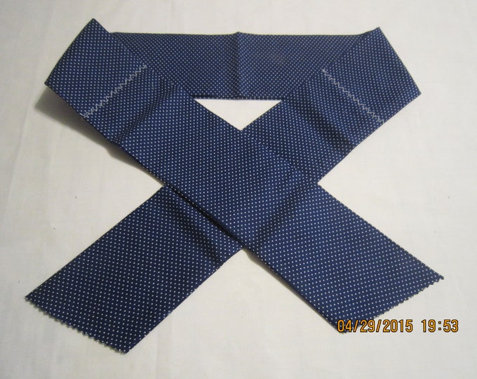 Extra Wide 3" Reusable Non-Toxic Cool Wrap / Neck Cooler  - Small Polka Dots - Navy Blue