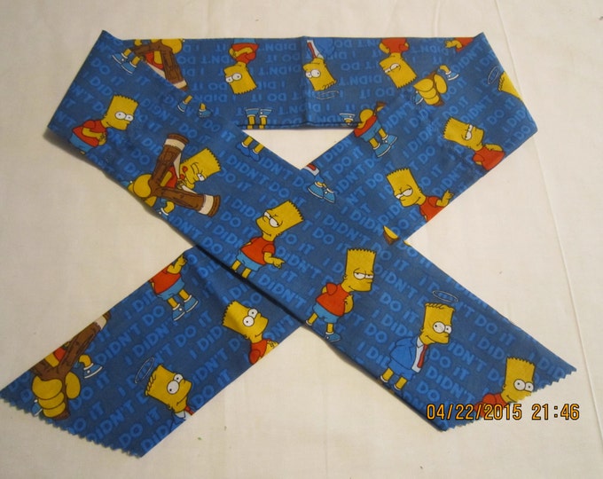 Extra Wide 3" Reusable Non-Toxic Cool Wrap / Neck Cooler  - Kids Prints - Boys - Bart Simpson - CLEARANCE