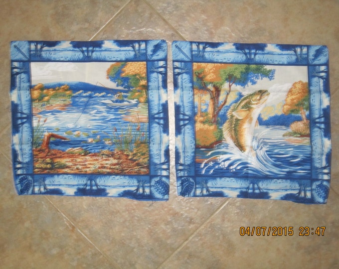 Fishing Unstuffed Pillow Set  - Clearance