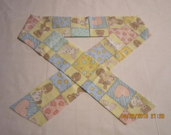Extra Wide 2.75" Reusable Non-Toxic Cool Wrap / Neck Cooler  - Kids Prints - Girls - Precious Moments Squares - CLEARANCE