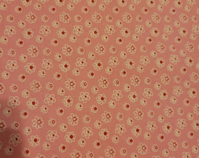 Pink floral cotton fabric