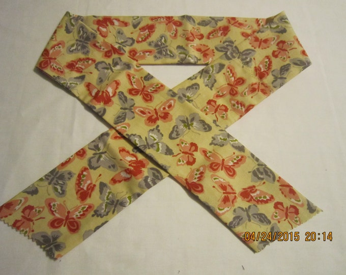 Extra Wide 3" Reusable Non-Toxic Cool Wrap / Neck Cooler  - Animal Prints - Butterflies - Pink & Blue on Yellow