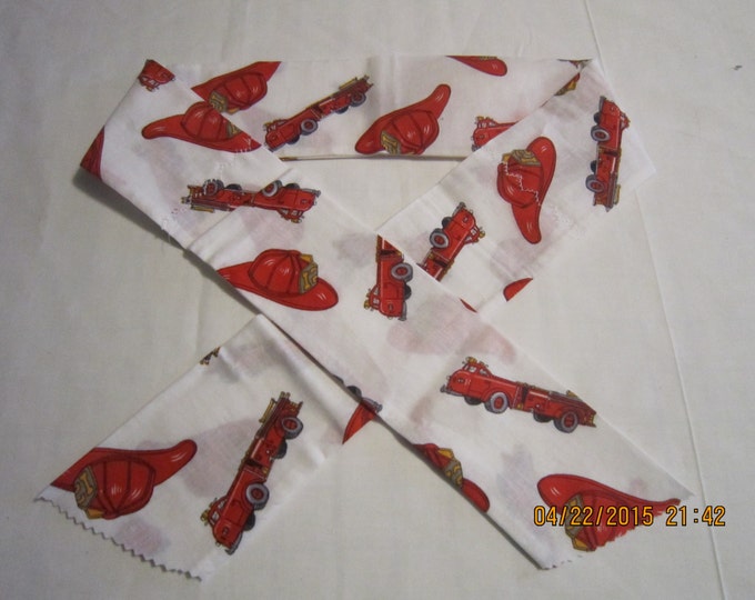 Extra Wide 3" Reusable Non-Toxic Cool Wrap / Neck Cooler  - Kids Prints - Boys - Helmets Fire Trucks - CLEARANCE