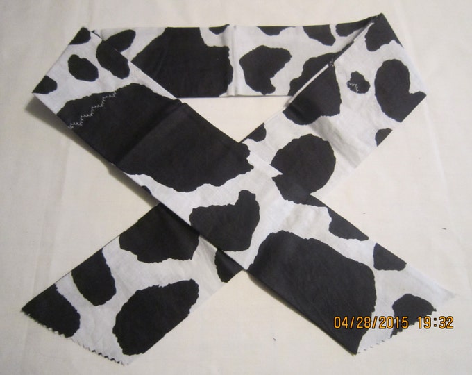 Extra Wide 3" Reusable Non-Toxic Cool Wrap / Neck Cooler  - Animal Prints - Cow - Black & White