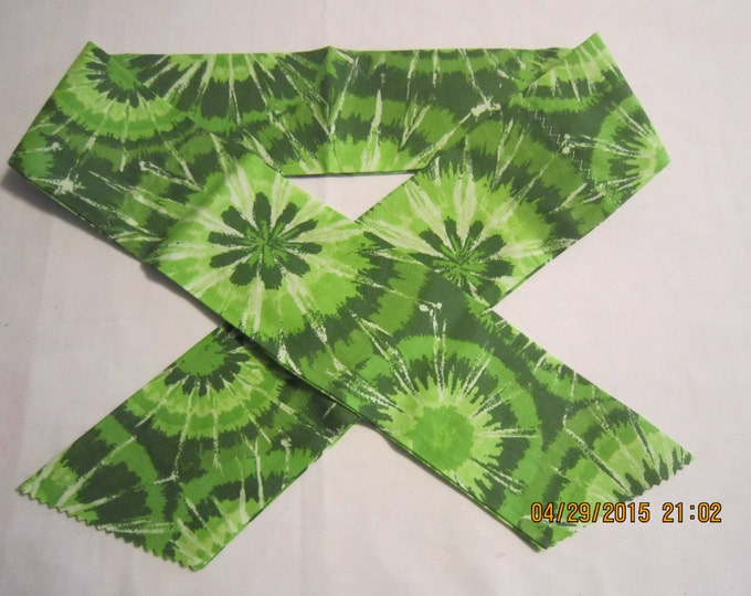Extra Wide 3" Reusable Non-Toxic Cool Wrap / Neck Cooler  - Starburst - Green
