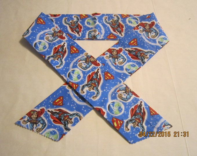Extra Wide 3" Reusable Non-Toxic Cool Wrap / Neck Cooler  - Kids Prints - Boys - Superman - Blue