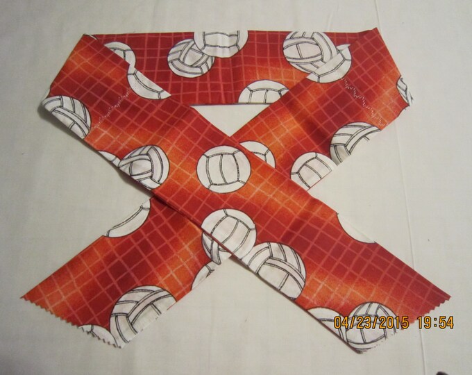 Extra Wide 3" Reusable Non-Toxic Cool Wrap / Neck Cooler  - Kids Prints - Sports - Volleyball - Red - CLEARANCE