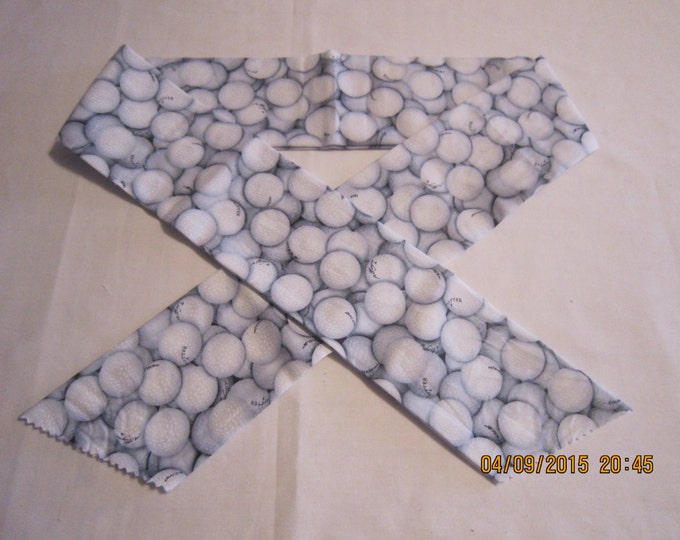 Extra Wide 3" Reusable Non-Toxic Cool Wrap / Neck Cooler  - Golf - Golf Balls on White