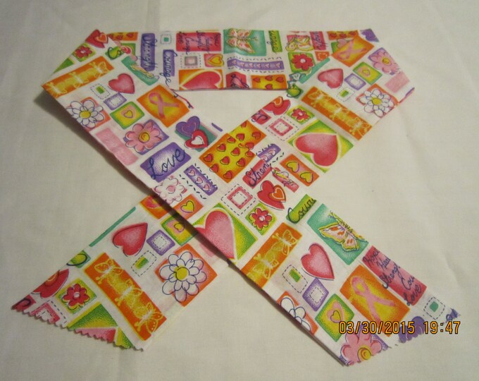 Extra Wide 3" Reusable Non-Toxic Cool Wrap / Neck Cooler  - Breast Cancer Awareness - Hope, Faith, Joy (Purple)