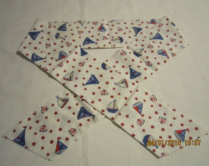 Extra Wide 3" Reusable Non-Toxic Cool Wrap / Neck Cooler  - Misc. Fabrics - Nautical Sailboat