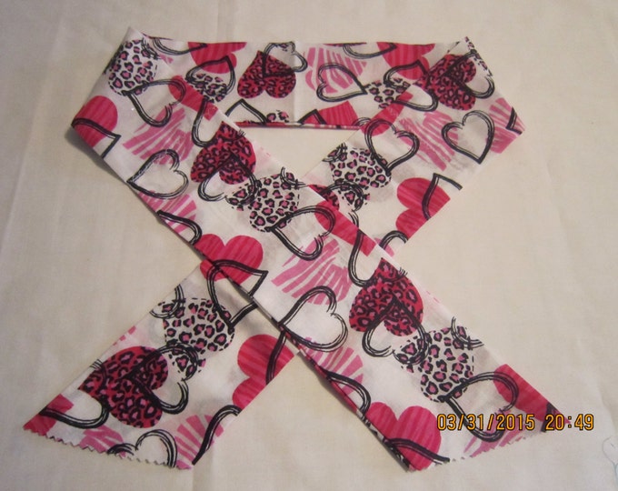 Extra Wide 3" Reusable Non-Toxic Cool Wrap / Neck Cooler  - Misc. Fabrics - Hearts & Leopards