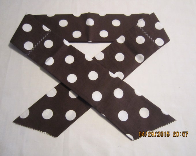 Extra Wide 3" Reusable Non-Toxic Cool Wrap / Neck Cooler  - Large Polka Dots - Brown - CLEARANCE