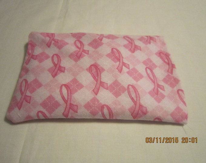 Pink Ribbons on Pink FLANNEL Breast Cancer Awarenes SMALL Cozy Comforts Heat and Cold Packs (Unscented or Lavender)*