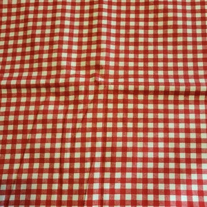 Red and White check 1/4&quot; gingham cotton fabric 2 yards 33 &quot;