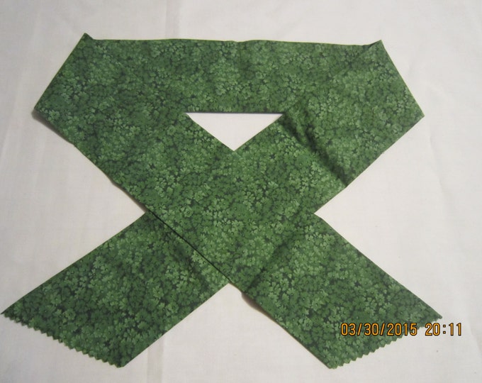Extra Wide 3" Reusable Non-Toxic Cool Wrap / Neck Cooler  - Floral Fabrics - Shades of Emerald Green