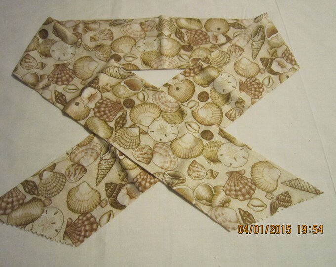 Extra Wide 3" Reusable Non-Toxic Cool Wrap / Neck Cooler  - Misc. Fabrics - Seashells