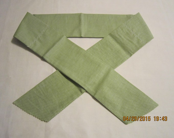 Extra Wide 3" Reusable Non-Toxic Cool Wrap / Neck Cooler  - Small Polka Dots - Sage Green