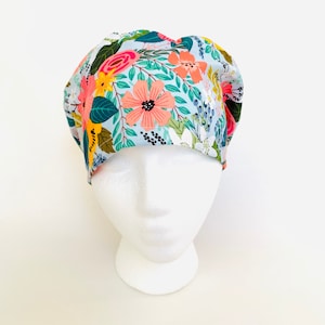 Floral  Euro Style Surgical Scrub Cap