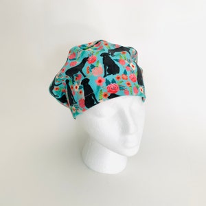 Black Lab in the Garden  Scrub Cap