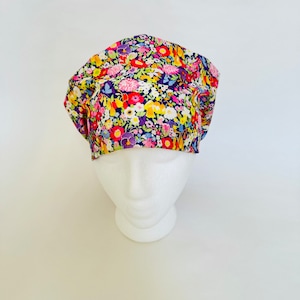 Spring Floral Euro Style Scrub Cap